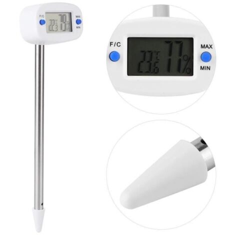 Thermomètre de sol en acier inoxydable, mini humidimètre électronique de haute précision, testeur d'humidité de température