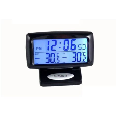 Thermomètre de véhicule avec horloge outil de mesure de la température Petite horloge numérique orloge électronique affichage numérique horloge thermomètre pour l'intérieur de la voiture