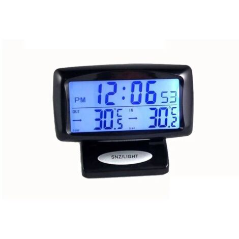 Thermomètre de véhicule avec horloge outil de mesure de la température Petite horloge numérique orloge électronique affichage numérique horloge thermomètre pour l'intérieur de la voiture