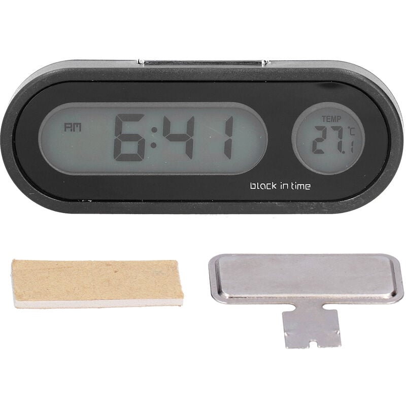 Jeffergarden Thermomètre de voiture veilleuse rétro-éclairage électronique horloge de tableau de bord de voiture pour bureau à domicile extérieur