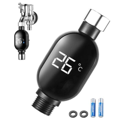 Thermomètre D'eau Pour Douche Lecture Instantanée Température Douche avec Affichage Numérique LED Accessoires de Salle de Bain Étanches pour Maison