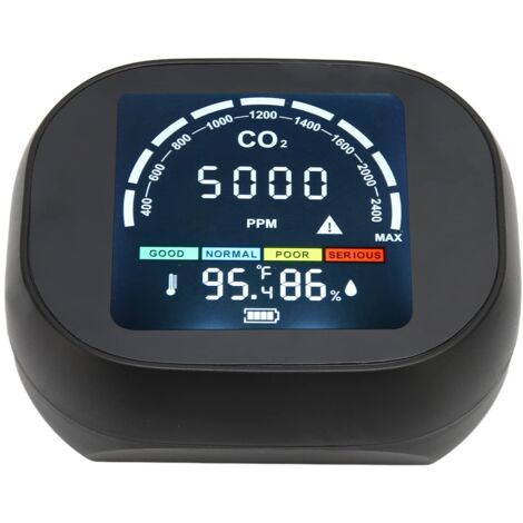 Thermomètre Détecteur de CO2 Infrarouge, Mètre de CO2 Infrarouge à Structure Compacte à Affichage Clair pour Hôtel, Bureau, Maison