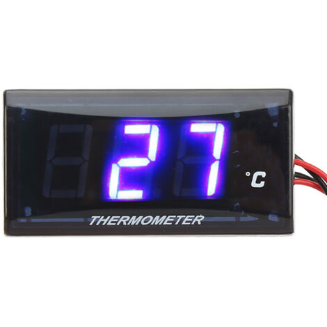 Thermomètre digital pour moto, ultra-mince, DC 12V avec écran LCD et adaptateur de sensor 22mm
