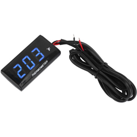 Thermomètre Digital Ultra Fin LCD 12V avec Adaptateur Sensor 18mm pour Moto - Température Liquide de Refroidissement