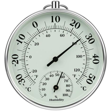 COAVAS Thermomètre d'intérieur et d'extérieur 10 cm avec thermomètre d'humidité à l'intérieur et à l'extérieur Température de l'air pour moniteur climatisation Humidity Thermomètre Gauge Indicateurs