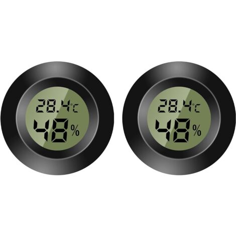 Thermomètre d'intérieur numérique - Mini hygromètre - Écran LCD numérique - Pour intérieur et extérieur - Humidimètre pour humidificateur, cave, chambre de bébé - Fahrenheit ou Celsius (2)