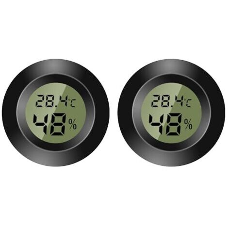 Thermomètre d'intérieur numérique - Mini hygromètre - Écran LCD numérique - Pour intérieur et extérieur - Humidimètre pour humidificateur, cave, chambre de bébé - Fahrenheit ou Celsius (2)