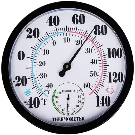 Thermomètre domestique à grand écran de 25 cm, thermomètre d'intérieur de haute précision pour pharmacie et hygromètre, thermomètre industriel pour laboratoire et entrepôt.