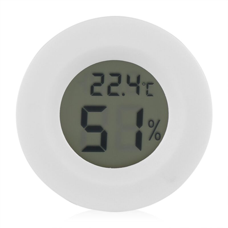 Thermomètre Électronique Circulaire Mesure Température Humidité pour Reptiles Blanc - KZQ