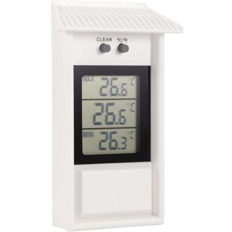 Thermomètre électronique extérieur, thermomètre de Serre Maximum et Minimum, adapté à la Serre de Jardin (Blanc)