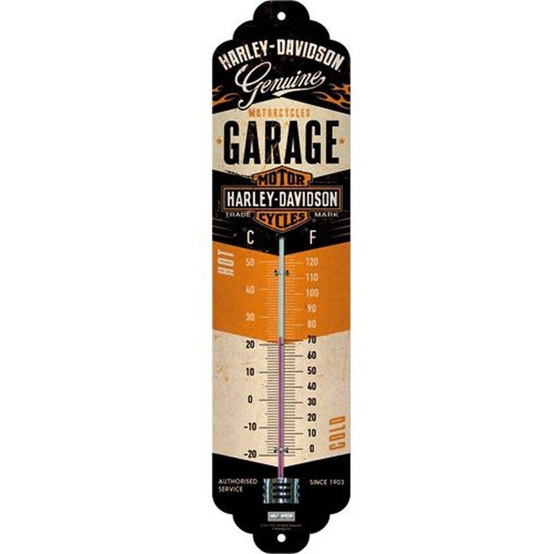 Thermomètre en métal Pub 28 x 6.5 cm Harley Davidson Garage