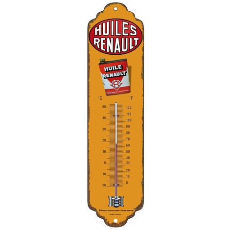 Thermomètre en métal Pub 28 x 6.5 cm Huiles Renault
