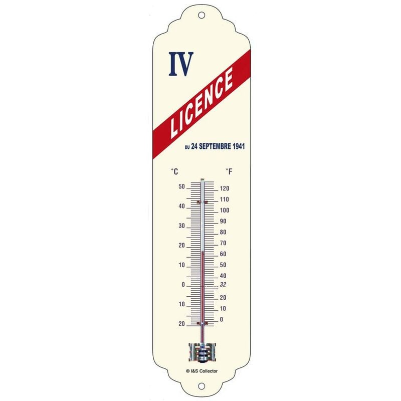 Les Collections Rétro - Thermomètre en métal Pub 28 x 6.5 cm Licence iv