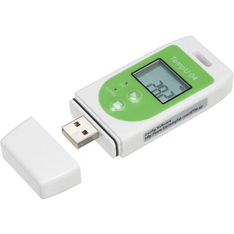 Thermomètre Enregistreur de données Enregistreur de température USB multi-usage Enregistreur de température réutilisable avec capacité d'enregistrement de 32 000, Vert