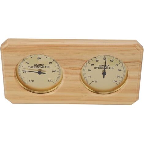 Thermomètre et Hygromètre de Sauna en Bois 2 en 1, Mesure de la Température et de l'humidité, Jauge Intérieure, Salle de Sauna D'hôtel