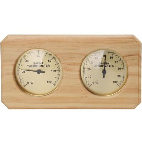 Thermomètre et Hygromètre de Sauna en Bois à Haute Température, Jauge d'humidité et de Température 2 en 1