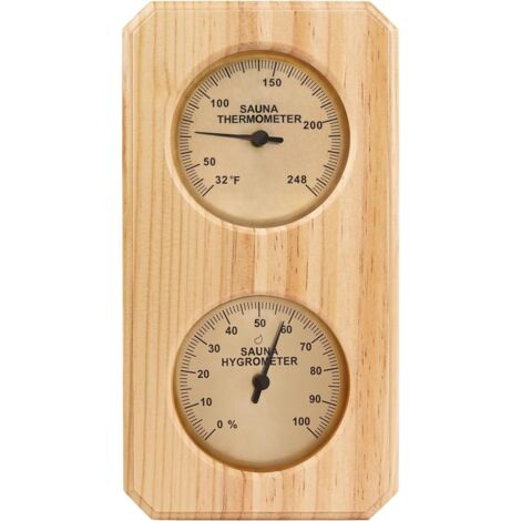Thermomètre et hygromètre de sauna Plus tard 2 en 1, indicateur vertical, mesure de la température et de l'humidité intérieures pour sauna.