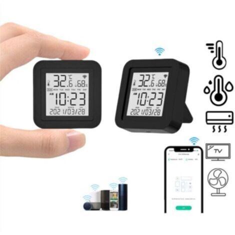 Thermomètre et hygromètre électronique WiFi, affichage numérique intelligent, télécommande IR infrarouge, deux en un, capteur sans fil.