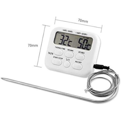 Thermomètre et hygromètre numérique LCD, thermomètre électronique, thermomètre alimentaire avec sonde