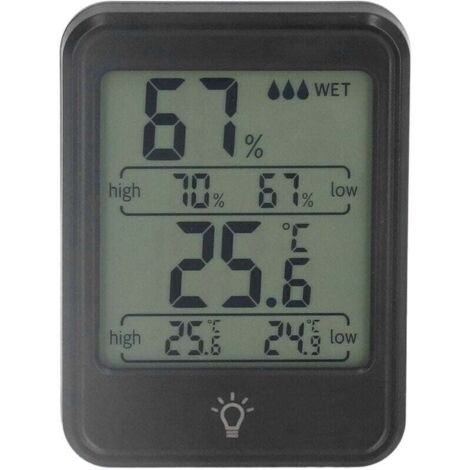 Thermomètre et hygromètre numérique professionnel, électronique, humidité, température, avec écran LCD, pour intérieur et extérieur
