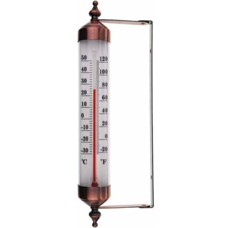 Thermomètre extérieur avec affichage effet bronze - Thermomètre de jardin extérieur élégant, adapté à la serre, au garage, facile à accrocher