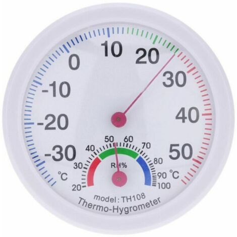 Thermomètre extérieur intérieur mètre de température hygromètre humidité en forme d'horloge blanc