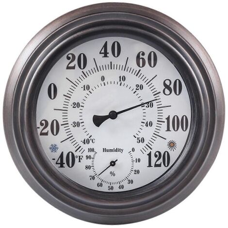 Thermomètre extérieur mural 7.87" pour patio, jardin, piscine, bureau, décoration