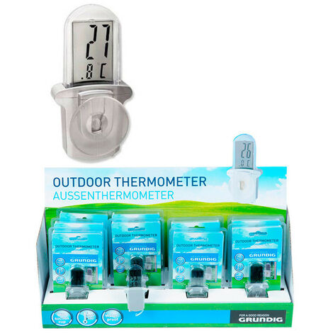 Thermomètre Extérieur Numérique Affichage Précis, Fixation Ventouse - Grundig