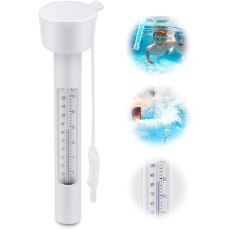 Thermomètre Flottant de Piscine, avec Une Corde, Résistant aux Chocs pour Tous Les & Piscines, Spas, Hot Tubs, Aquariums & Les étangs du Poisson-Fei Yu