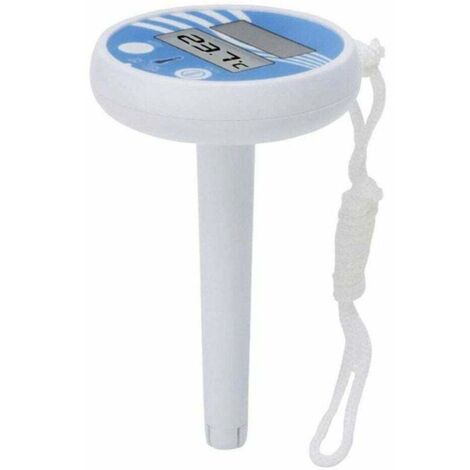 Thermomètre flottant pour piscine, à énergie solaire, appareil de mesure numérique de la température de l'eau avec chaînette pour piscines extérieures/intérieures, bains, spas, jacuzzis et aquariums