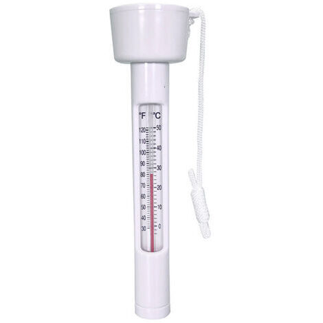 Thermomètre flottant pour piscine avec double affichage Fahrenheit/Celsius, indicateur de température de l'eau flottant pour piscines, jacuzzis et spas, avec cordon pour une mesure facile.