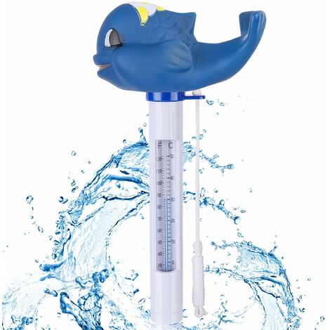Thermomètre flottant pour piscine - Incassable - Avec corde - Pour intérieur et extérieur - Piscines, spas, jacuzzi, aquariums, bassins à poissons.