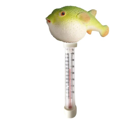 Thermomètre Flottant pour Piscine  Jauge de Température de l'Eau avec Design Animaux Marins  Pour Intérieur et Extérieur avec thermomètre à poisson-globe