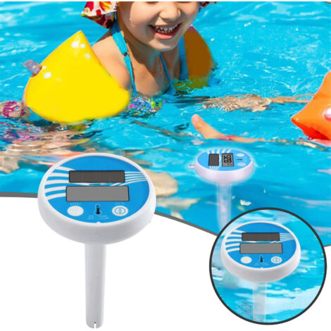 Thermomètre flottant, thermomètre de piscine solaire, équipement de piscine, avec écran LCD, facile à lire, IPX8