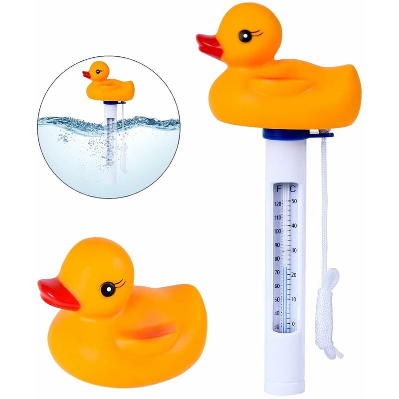 Memkey - Thermomètre Flottant, Thermomètres de Piscine Flottant, Forme d'animal de Dessin Animé à Eau Thermomètre avec Corde pour Piscines