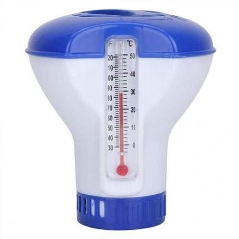Thermomètre Flotteur de Piscine Flottant pour Piscine 5 Pouces Distributeur de Chlore Chlor Désinfectant Automatique Distribut