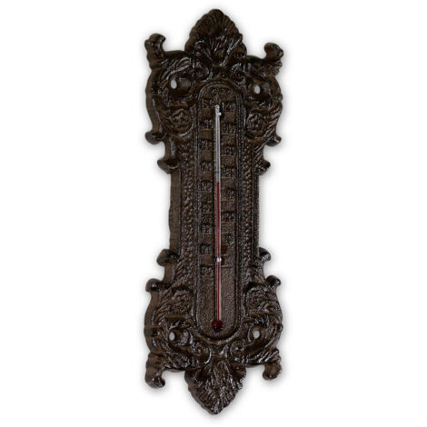 Thermomètre fonte - Fonte - Marron - Décoration d'Autrefois