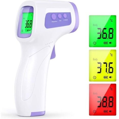 Thermomètre frontal digital infrarouge sans contact 3en1 mesures pour Surfaces la température des liquides bébés et adultes