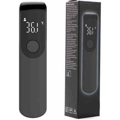 Thermomètre frontal noir, Mini Portable, sans contact, électronique à infrarouge, pour la maison