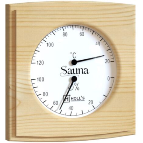 Thermomètre Holl's en pin pour sauna