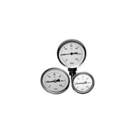 Thermomètre horizontal avec fourreau - BAXI Diamètre : Ø63 mm
