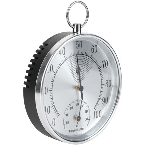 Thermomètre Hygromètre 10 cm avec Anneau de Suspension pour Intérieur Maison Entrepôt Bureau Serre