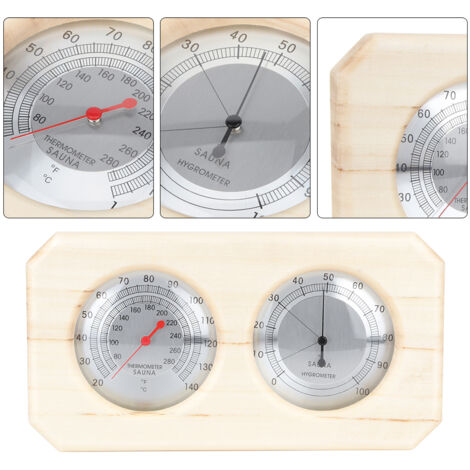 Thermomètre Hygromètre 2 en 1 Bois Affichage Double Température Humidité