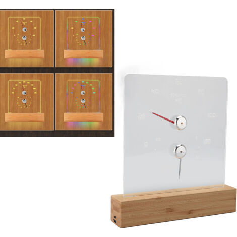 Thermomètre Hygromètre 2 en 1 Sauna avec Base Bois pour Mesure Température/Humidité, LED RGB, Montable Mur ou Libre, Celsius 0-120℃
