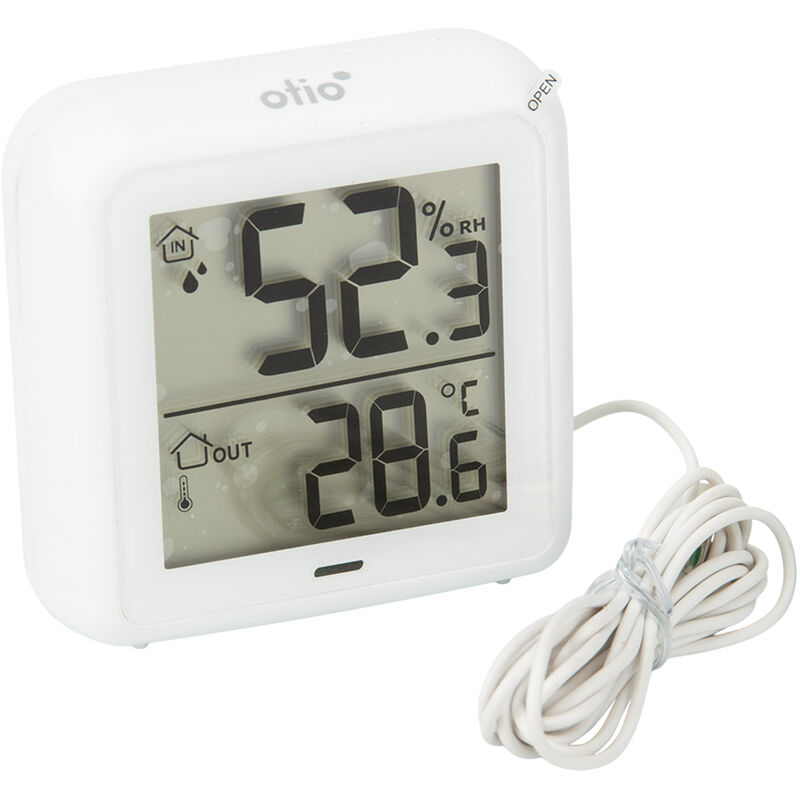 Thermomètre –hygromètre à sonde de température filaire blanc - Blanc