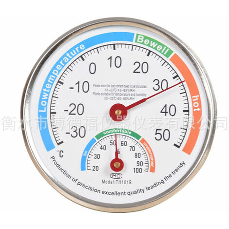 Thermomètre hygromètre analogique haute précision pour intérieur et extérieur