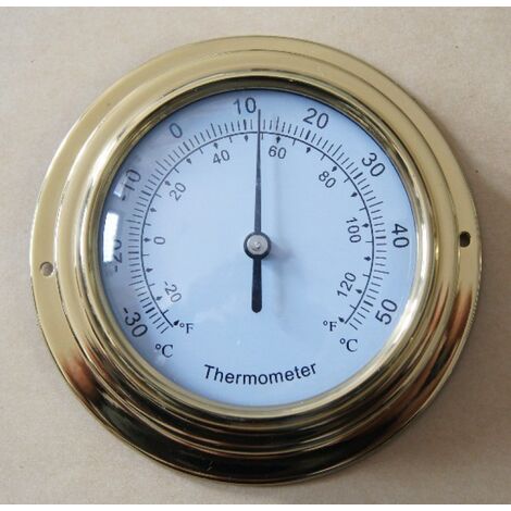 Thermomètre/hygromètre Boîtier avec Anneau en Laiton 98mm