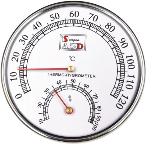 Thermomètre Hygromètre de Salle de Sauna, Mètre Celsius Moniteur ​pour Ateliers, Piscine, Entrepôts Spa Accessoire de sauna 12.5cm