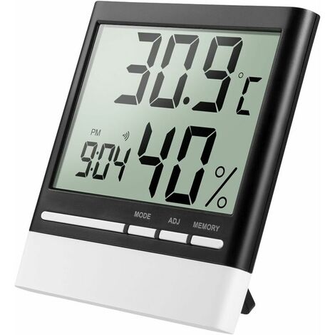 Thermomètre Hygrometre Digital Interieur Électronique, Thermomètre Hygrometre Sans Fil Numérique, LCD Thermo-hygromètre, Thermomètre Chambre Bébé, Portable Taille, Piles Incluses Cisea