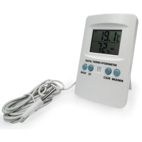 Thermomètre & Hygromètre digital + sonde - Cornwall Electronics